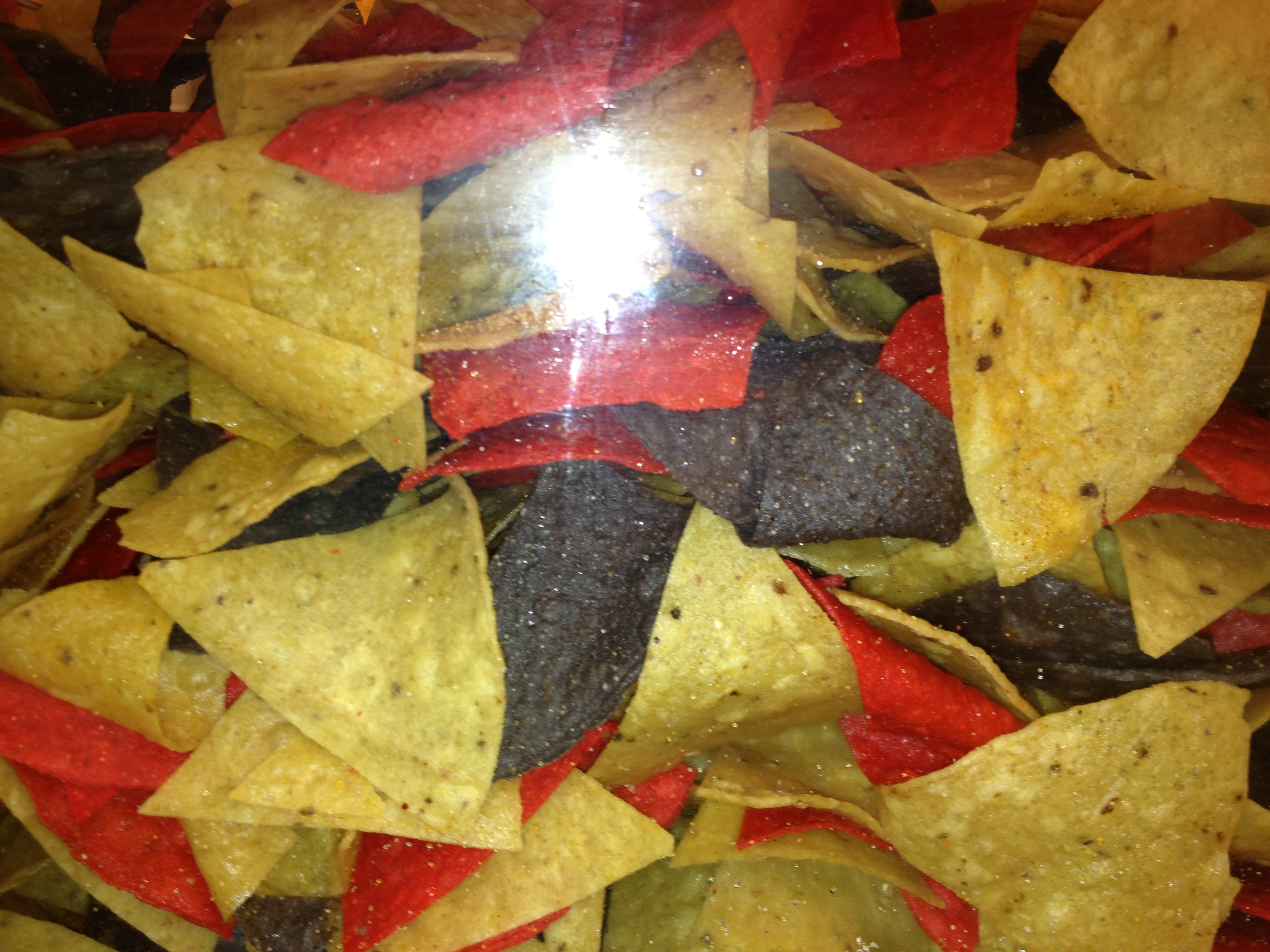 Tri-color tortilla chips
