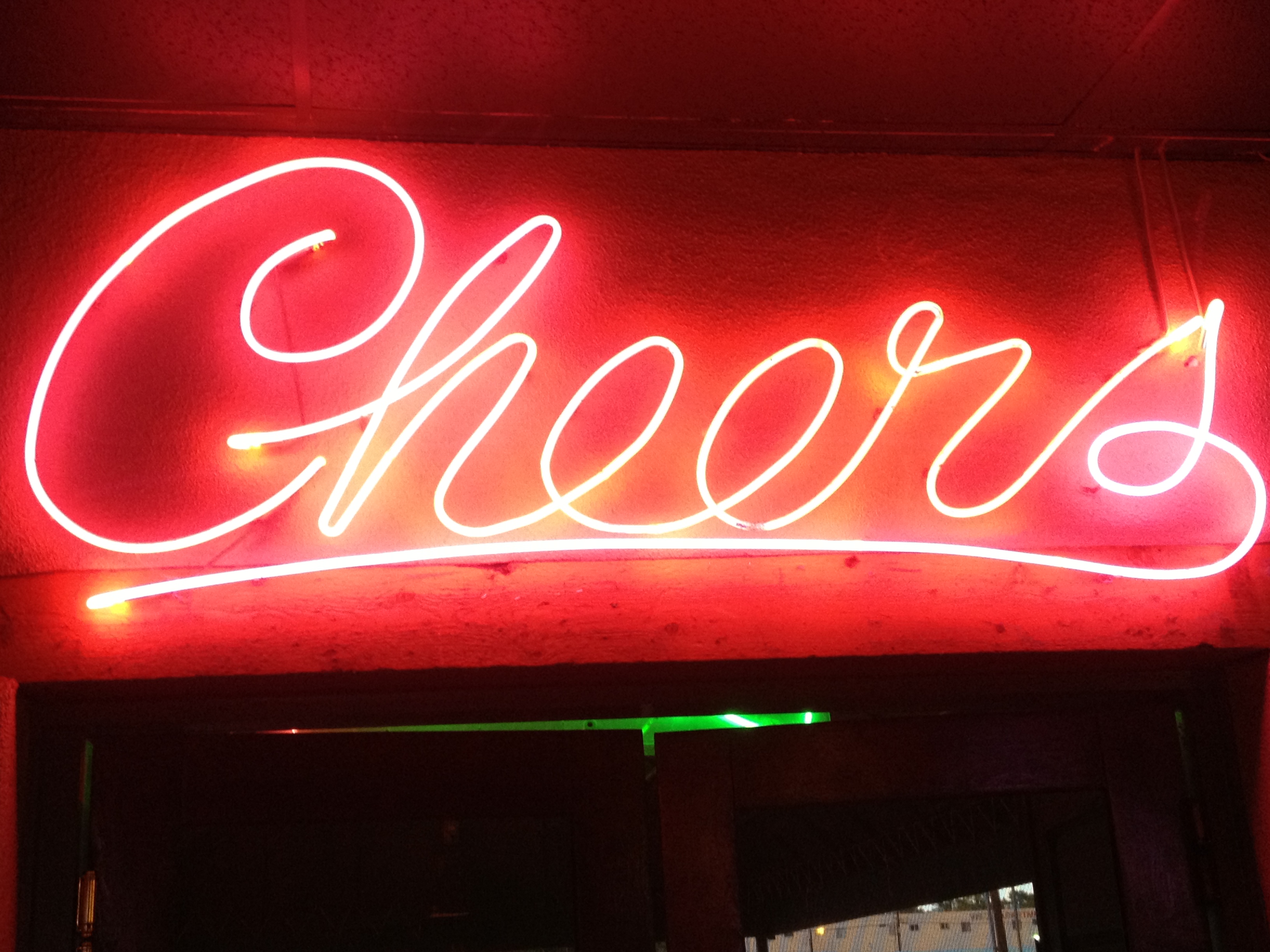 Cheers neon sign at Clancy's